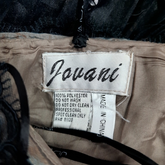 Jovani Prom Formal Gown Iridescent Sequin Embroidered w Faux French Bustle Sz 2 - Picture 14 of 16